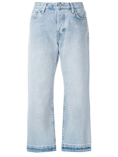 Levi's Cropped Flared Spliced Denim Jeans In Blue