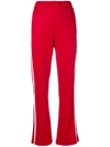 Moncler Soft Jersey Track Pants With Side Bands In Red