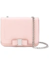 Ferragamo Small Vara Rainbow Leather Shoulder Bag In Bon Bon Pink/silver