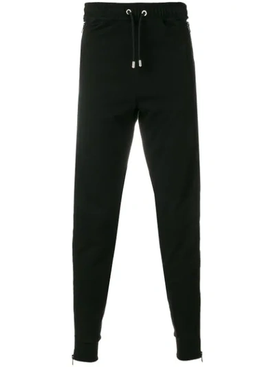 Versus Side Zip With Logo Cotton Sweatpants In Black