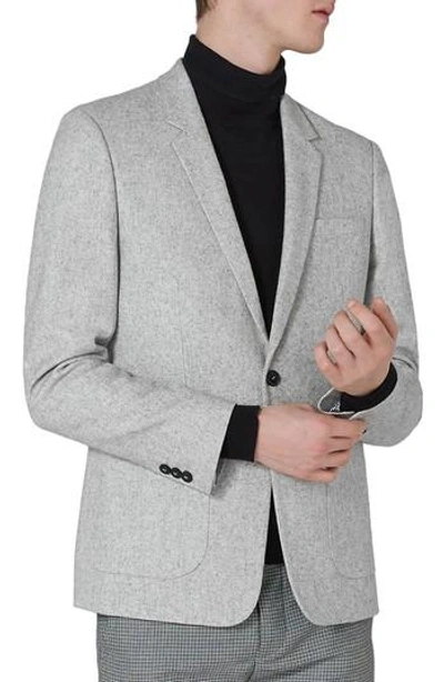 Topman Murdoch One-button Jacket In Light Grey