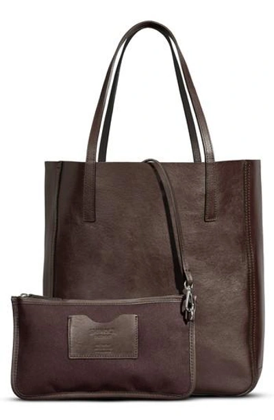 Shinola Medium Leather Shopper - Brown In Deep Brown