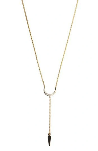 Jules Smith Crescent Lariat Necklace In Gold