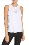 Alo Yoga Cut It Out Long Tank In White