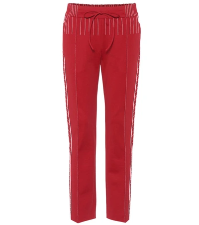 Valentino Techno Jersey Trackpants In Red