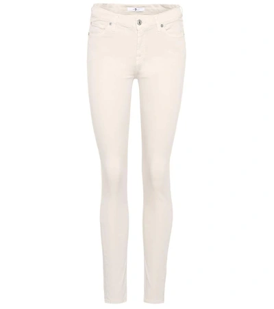 7 For All Mankind Mid-rise Skinny Jeans In White