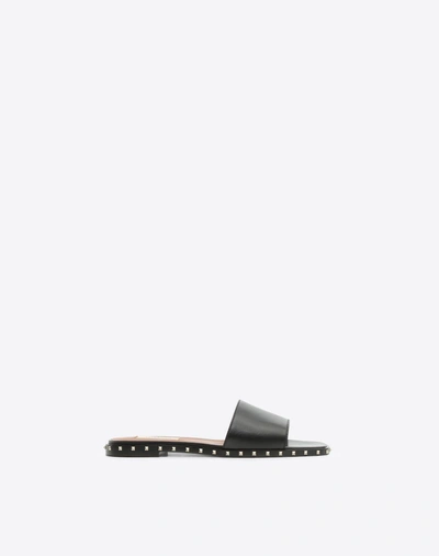 Valentino Garavani Sole Stud Slide Sandal In Black