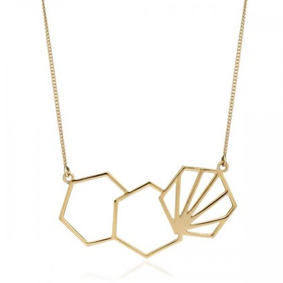 Rachel Jackson London Serenity Hexagon Necklace Gold