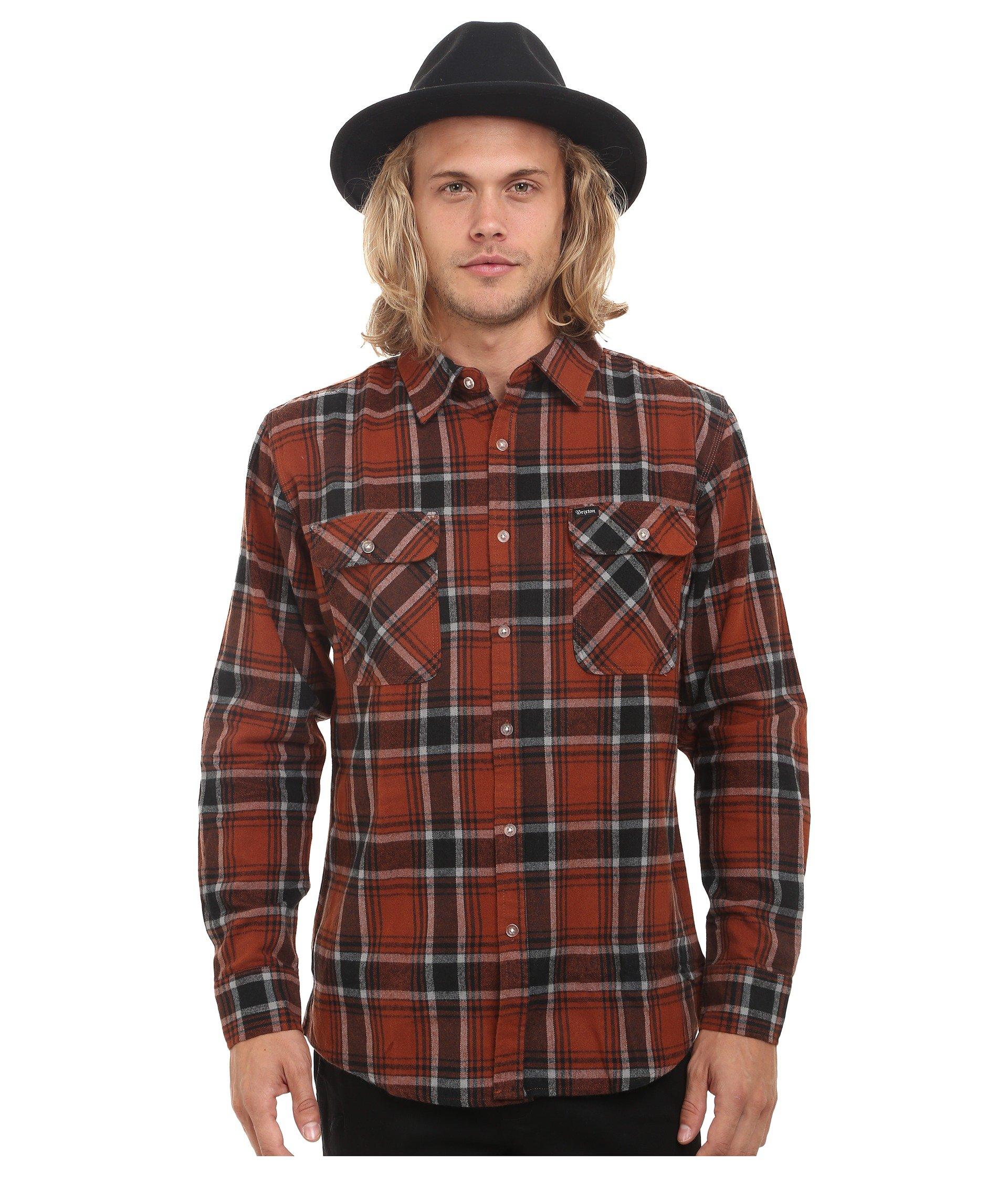 brixton bowery flannel rust