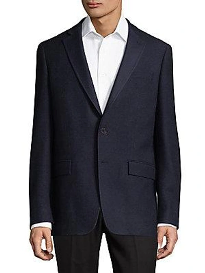 Michael Kors Wool And Silk Blend Blazer In Navy