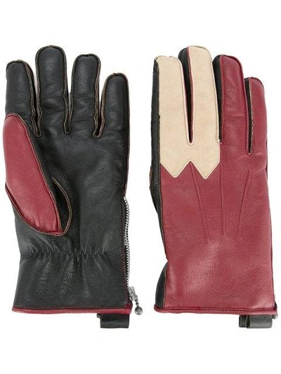 Addict Clothes Japan Color Block Gloves In Red