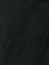 Polo Ralph Lauren Applique Logo Double-knit Hooded Sweatshirt In Black