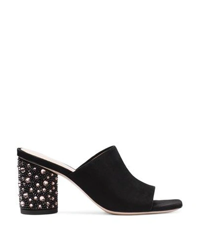 Stuart Weitzman The Glittery Mule In Black Suede