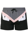 Fendi Bag Bugs Swim Shorts In Grey