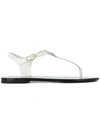 Dolce & Gabbana White Patent Leather Sandals