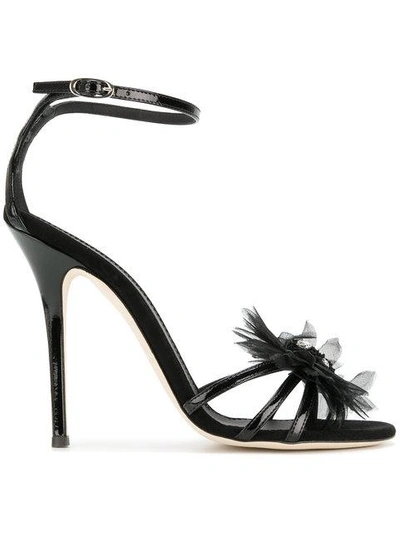 Giuseppe Zanotti - Patent Leather Sandal With Accessory Annemarie In Black