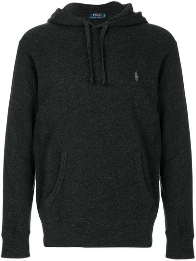 Polo Ralph Lauren Logo Embroidered Hoodie In Black