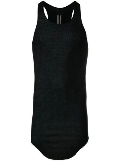 Rick Owens Semi-sheer Tank Top In 09 Black