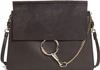 Chloé Faye Medium Leather & Suede Shoulder Bag In Carbon Grey