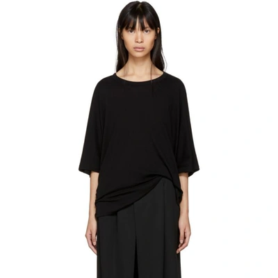 Y's Ys Black Drape T-shirt In 3 Black