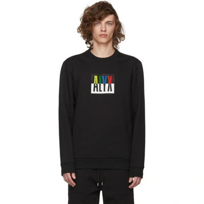 Alyx Color Block Logo Cotton Blend Sweatshirt In Black