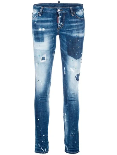 Dsquared2 Cool Girl Cropped Jeans In Blue