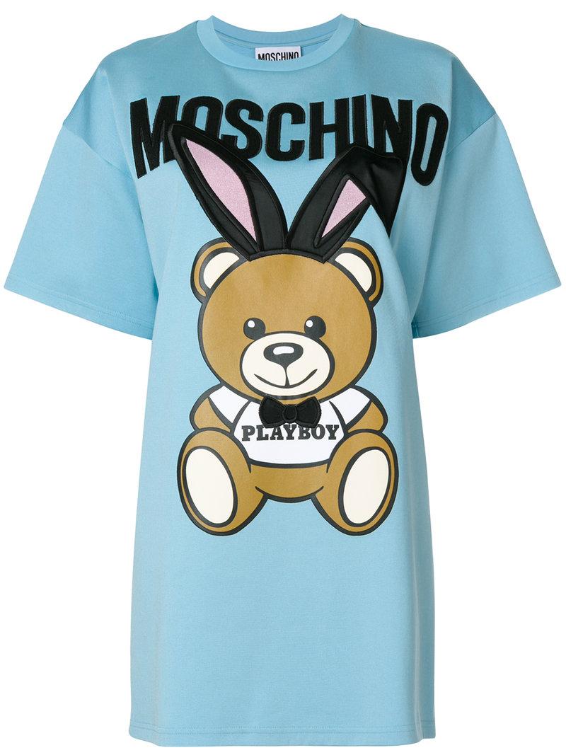 blue moschino shirt