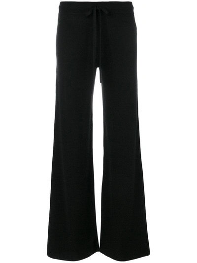 Pringle Of Scotland Flared Knitted Trousers In Black
