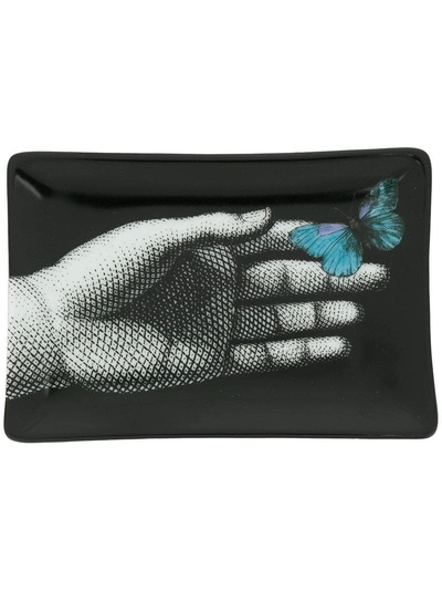 Fornasetti Butterfly Hand Tray In Black