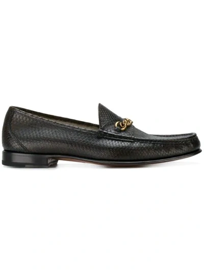 Tom Ford Snakeskin Effect Loafers In Brown