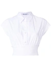 Alexander Wang Cropped Cotton Shirt In White