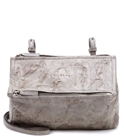 Givenchy Pandora Mini Leather Shoulder Bag In Grey