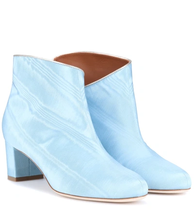 Malone Souliers Eula 50 Moire Ankle Boots In Blue
