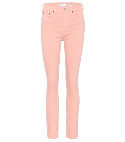 Re/done High Rise 30 Skinny Jeans In Pink