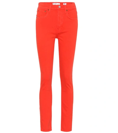 Re/done High Rise 30 Skinny Jeans In Red