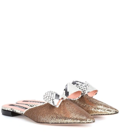 Rochas Sequinned Slippers In Gold