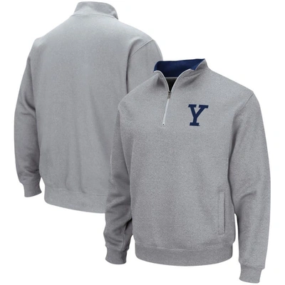 Colosseum Heathered Gray Yale Bulldogs Tortugas Team Logo Quarter-zip Jacket