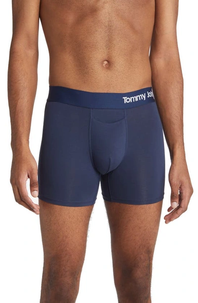 Tommy John 2-pack Cool Cotton 4-inch Boxer Briefs In Navy/ Black