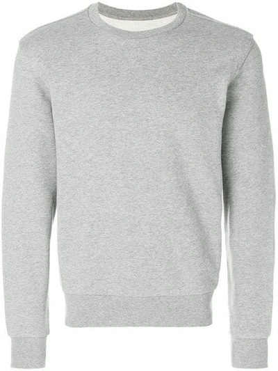 Maison Margiela Crew-neck Cotton Sweatshirt In Grey