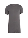 Rick Owens Double-layered Cotton T-shirt In Light Grey