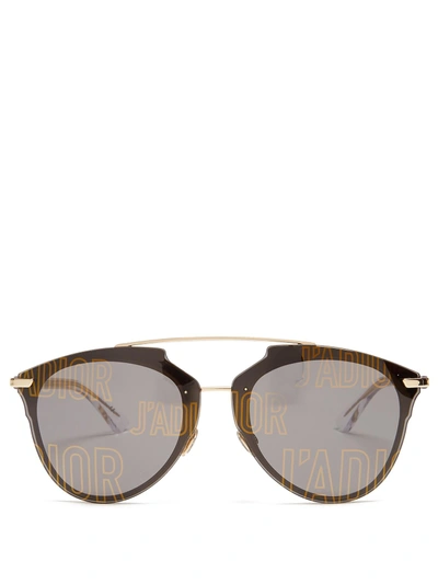 Dior Ladies Black Classic Reflected Phantos-frame Sunglasses