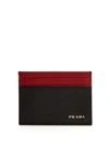 Prada Saffiano Leather Card Holder In Multicolor