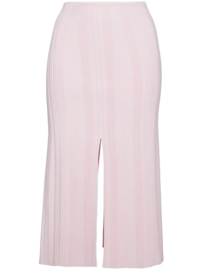 Proenza Schouler Ribbed Stretch-knit Midi Skirt In Baby Pink