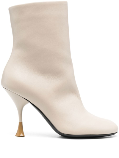 3juin Round-toe Ankle 100mm Boots In White