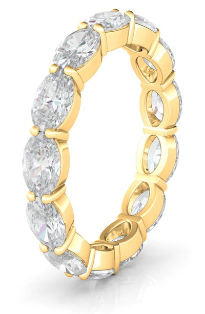 Hautecarat Oval Lab Created Diamond Eternity Ring In 2.73 Ctw Yellow Gold