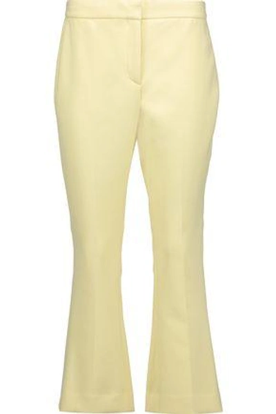 Theory Woman Stretch-cady Flared Pants Pastel Yellow