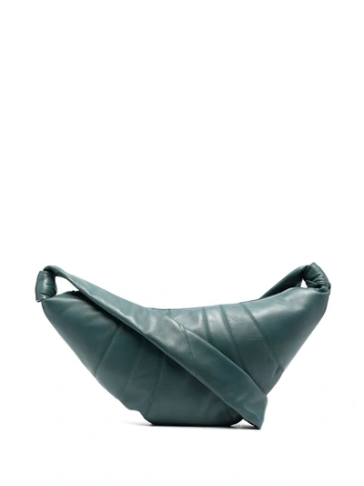 Lemaire Croissant Small Leather Cross-body Bag In Dark Green