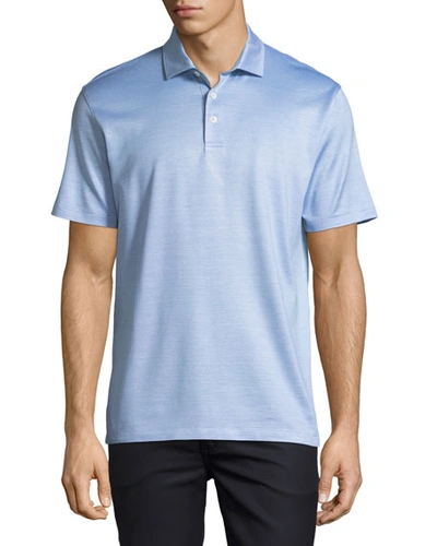 Ermenegildo Zegna Silk-blend Polo Shirt, Blue