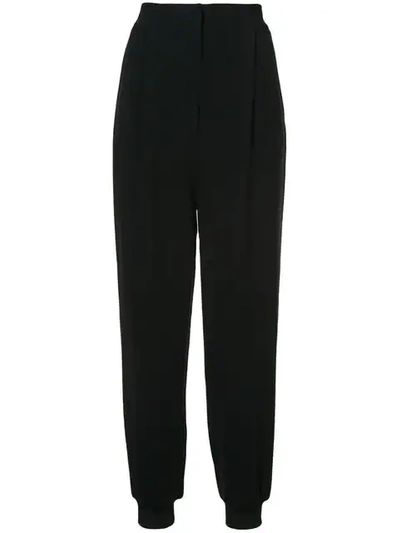 Tibi High Waisted Pleat Pant In Black