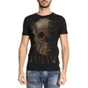 Philipp Plein T-shirt Round Neck Ss "ghost -s" In Nero Oro